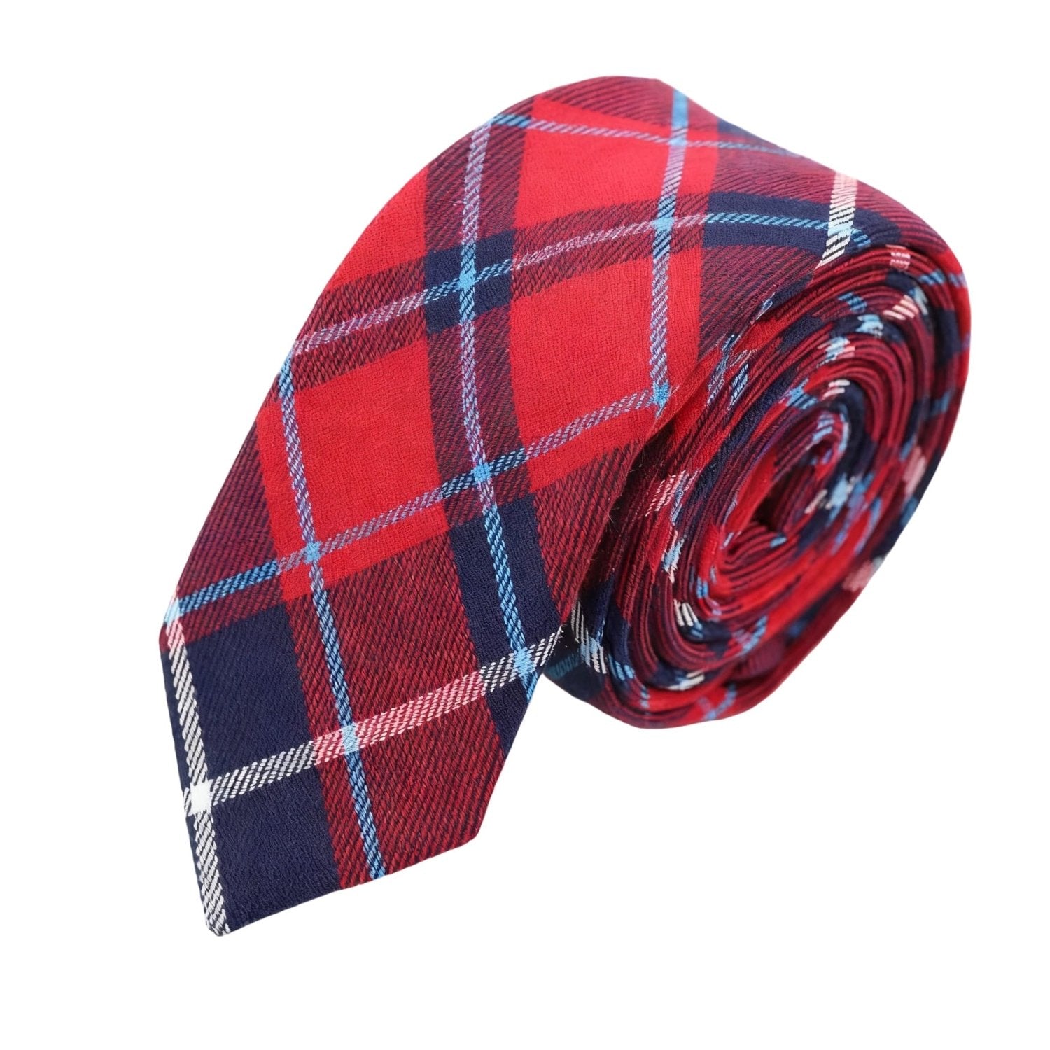 Red With Blue Plaid Necktie