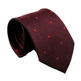 Dark Red Necktie With Red Crosses