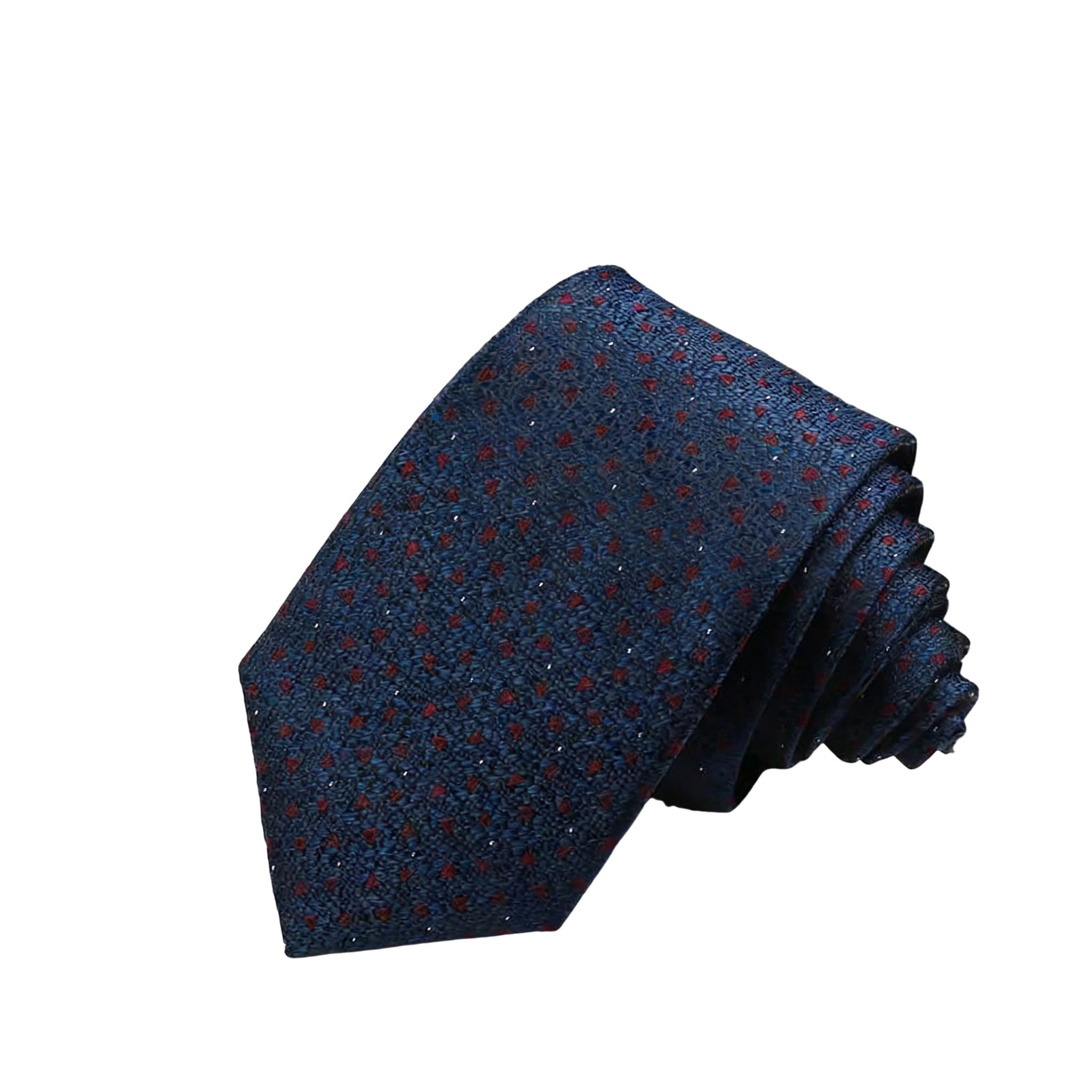 Navy Blue With Small Red Dots Necktie