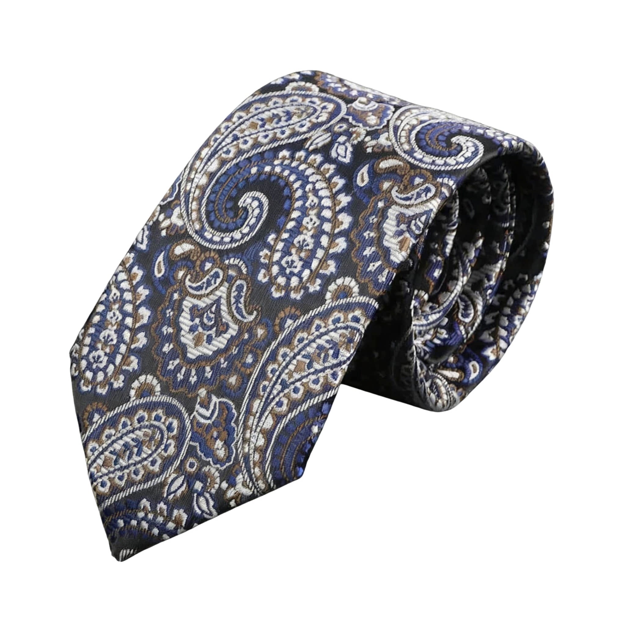 Black Blue Paisley Necktie