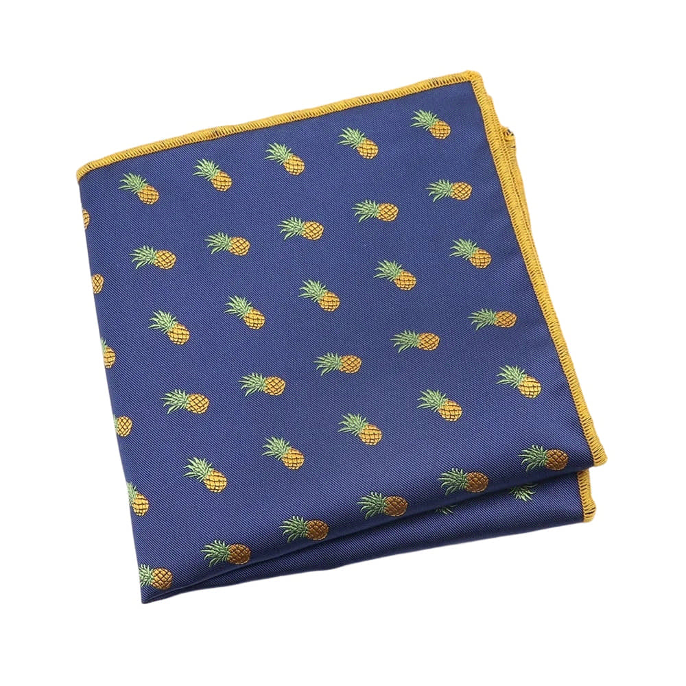 Blue Yellow Pineapple Pocket Square