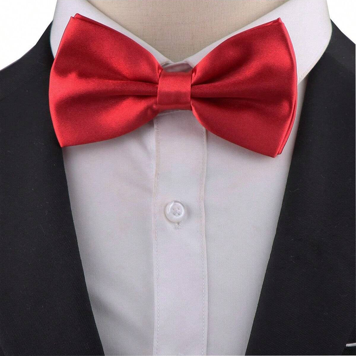 ZONFAZ Silk Solid Color Bowtie for Men Classical Formal Casual Wedding Business Bow Tie