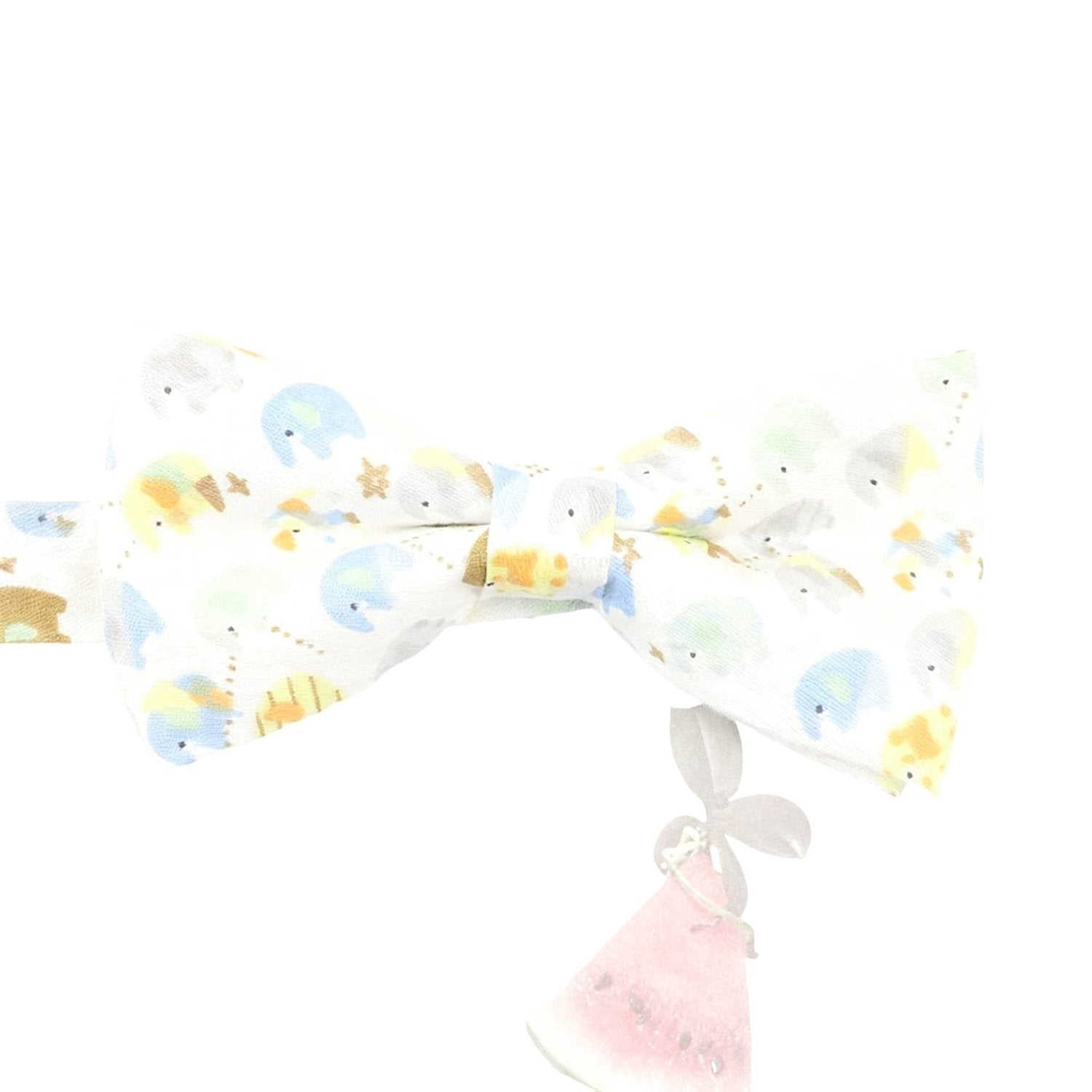 White With Colorful Cartoon Animal Bowtie