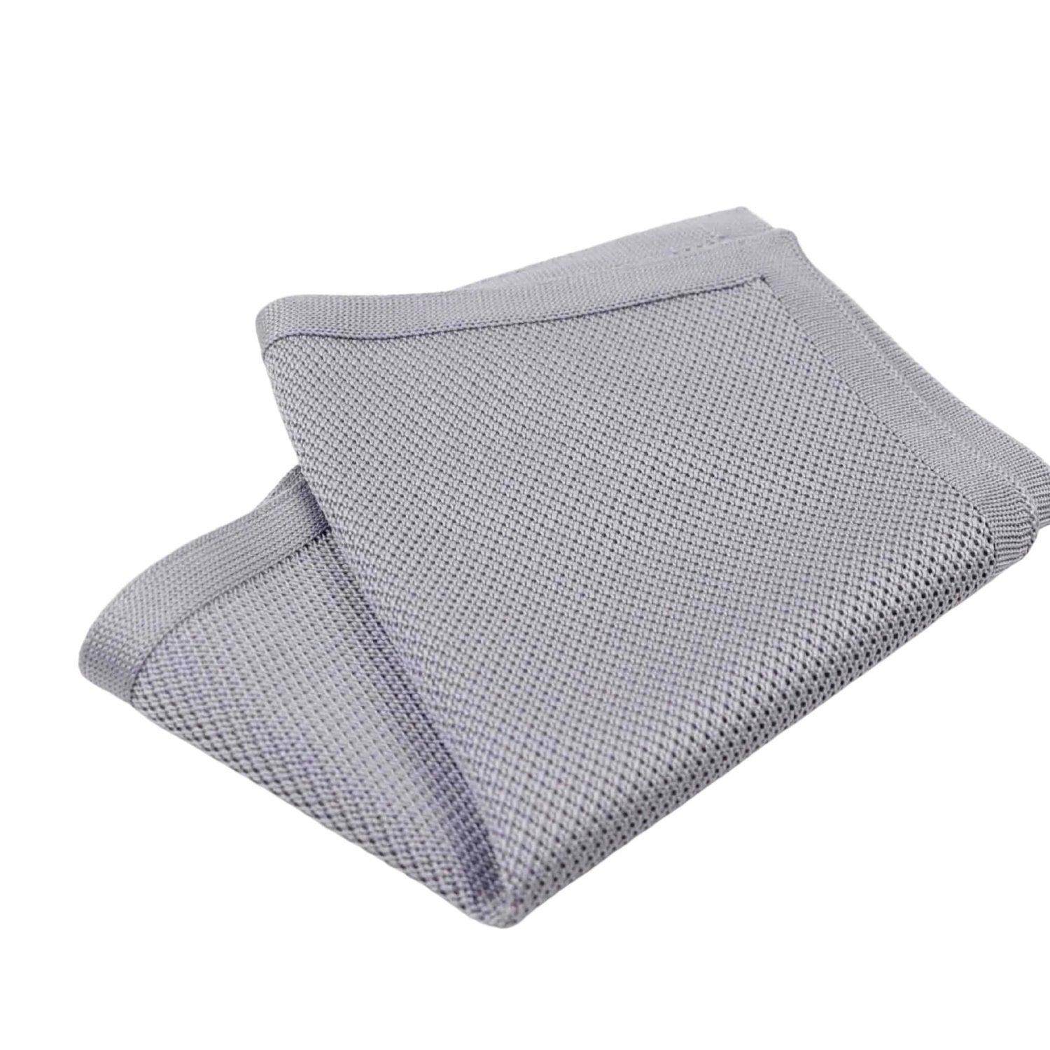 Light Gray With Light Gray Textured Pocket Square