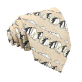 Beige Black Penguin Necktie