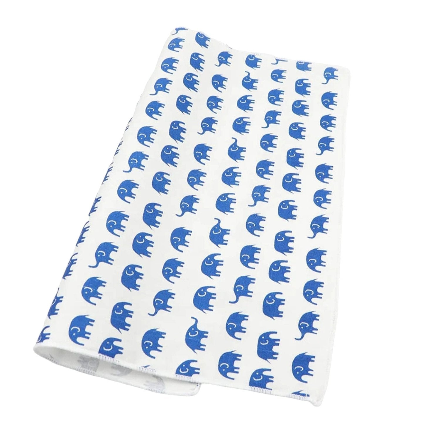 White with Blue Elephants Pocket Square