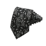 Black Silver Paisley Necktie