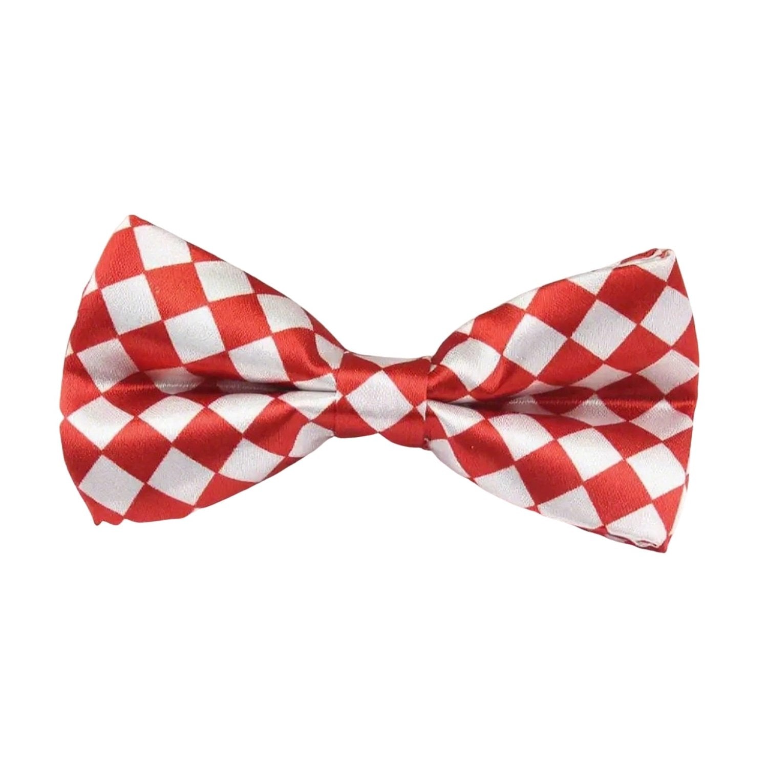 Red With White Checkered Bowtie
