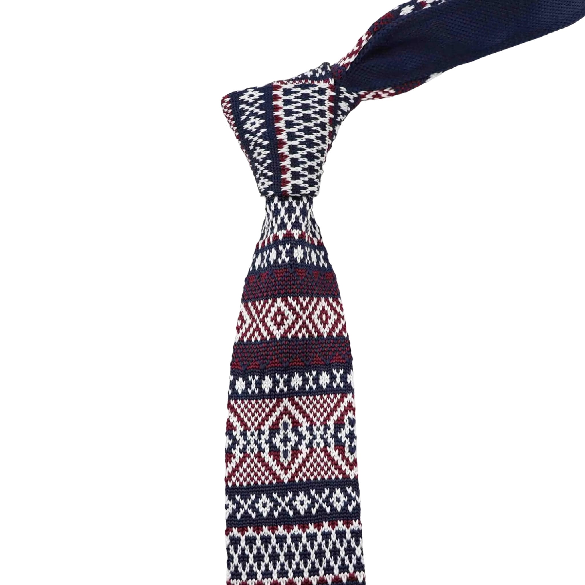 Navy Red Knitted Tie