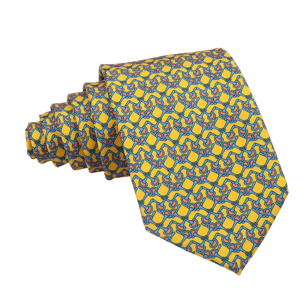 Yellow Blue Chain Necktie