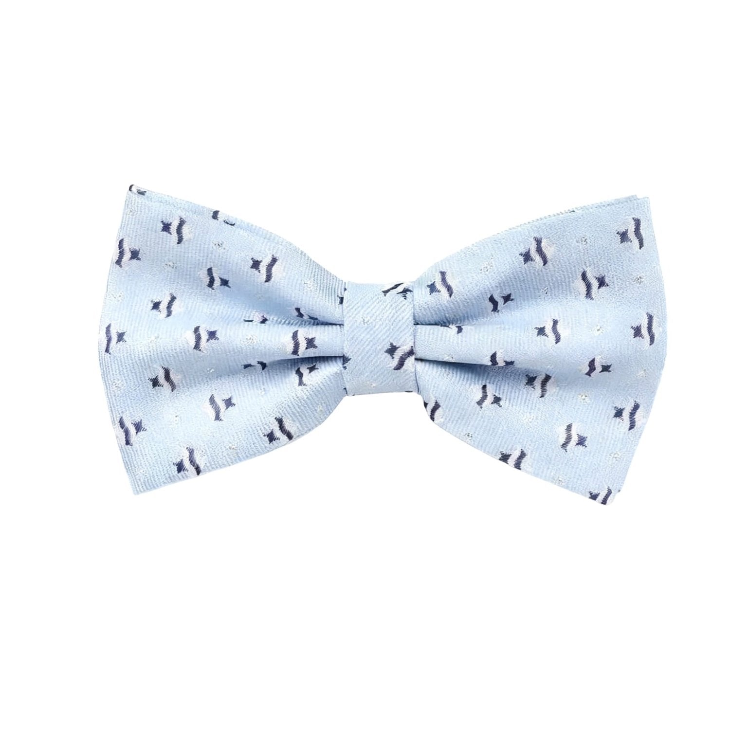 Light Blue with Dark Blue Striped Fish Bowtie