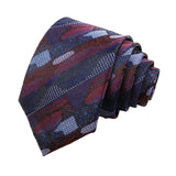 Navy Blue Red Geometric Necktie