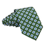 Green Blue Floral Necktie