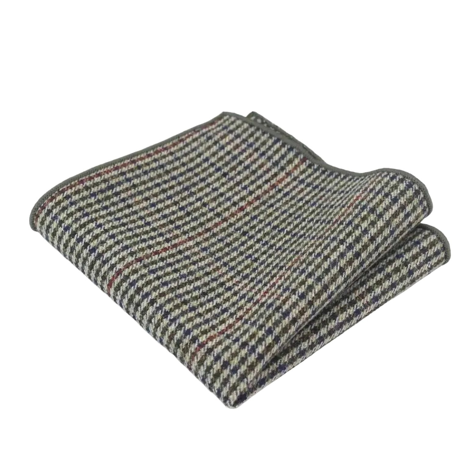 Gray With Red Check Pocket Square