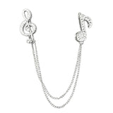 Silver White Musical Note Lapel Pin