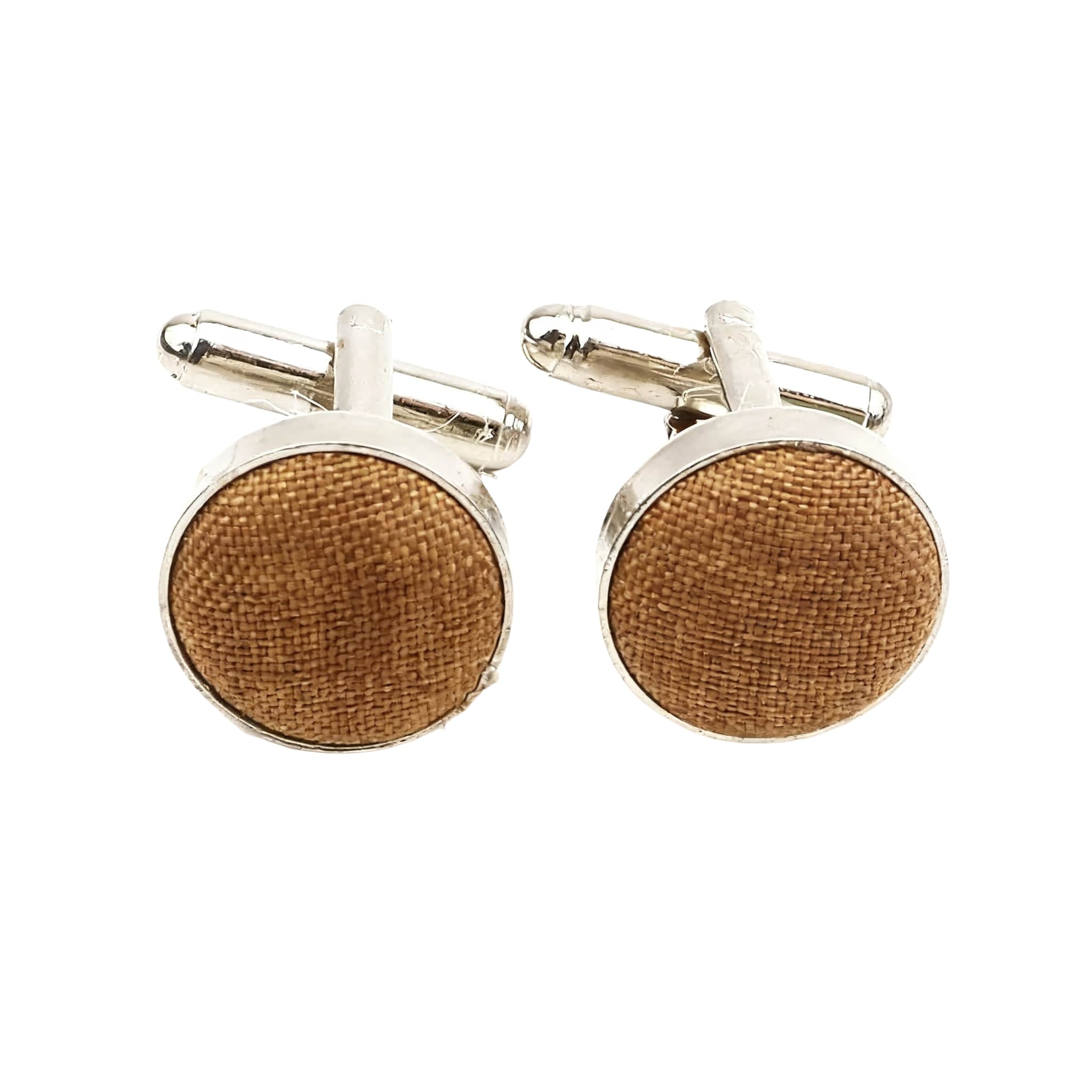 Silver Brown Solid Cufflink