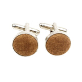 Silver Brown Solid Cufflink