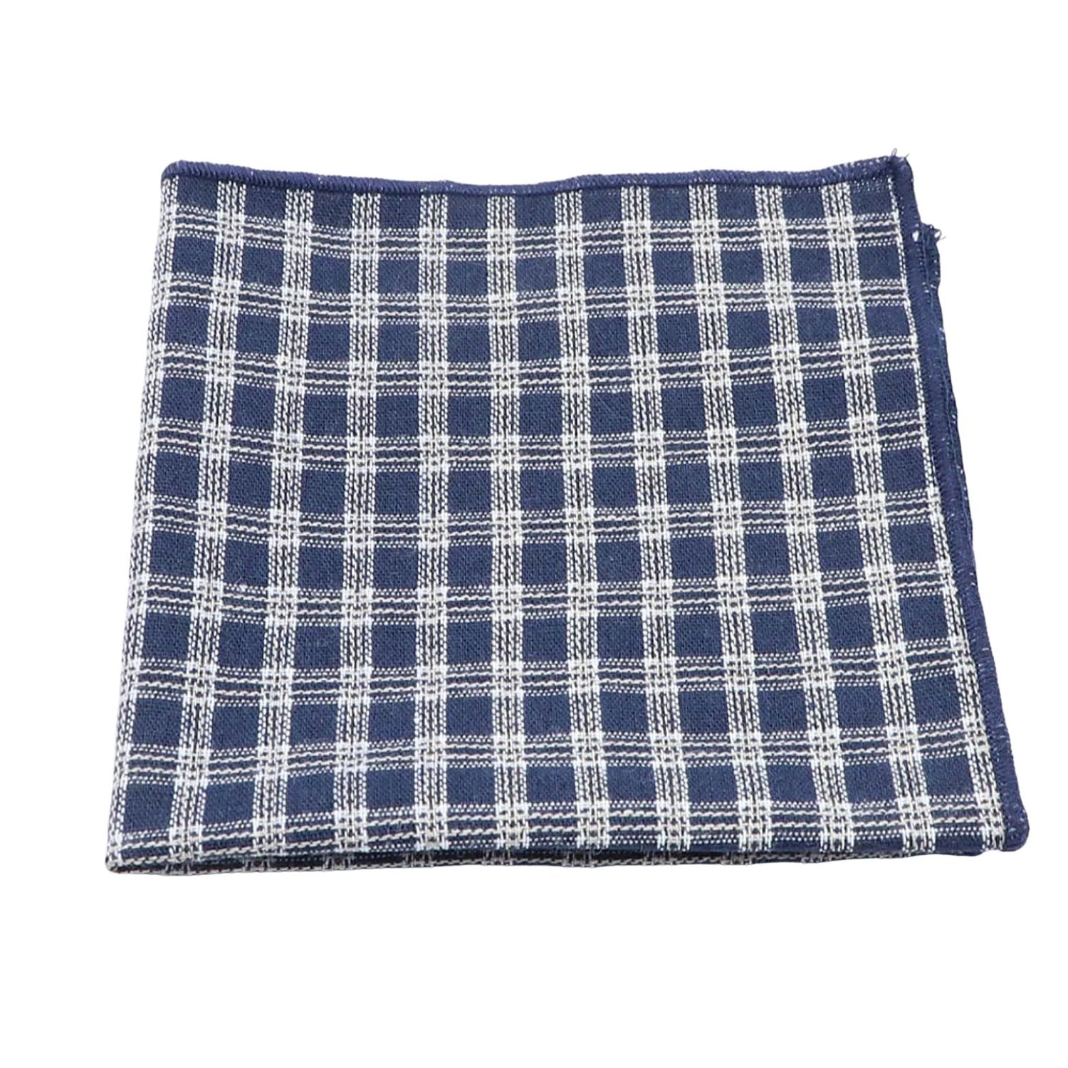 Blue With White Plaid Pocket Square
