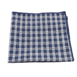 Navy Blue White Plaid Pocket Square