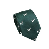 Green White Dog Necktie