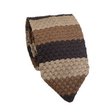 Brown Black Striped Necktie