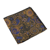 Black Blue Paisley Pocket Square