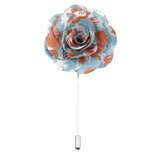 Light Blue Orange Floral Lapel Pin