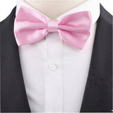 ZONFAZ Silk Solid Color Bowtie for Men Classical Formal Casual Wedding Business Bow Tie