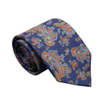 Navy Blue Red Paisley Necktie