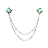 Silver Green Solid Lapel Pin