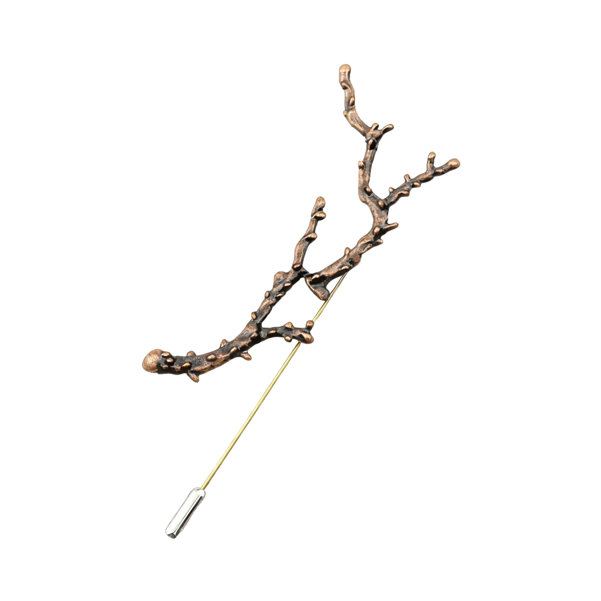 Bronze Brown Branch Lapel Pin