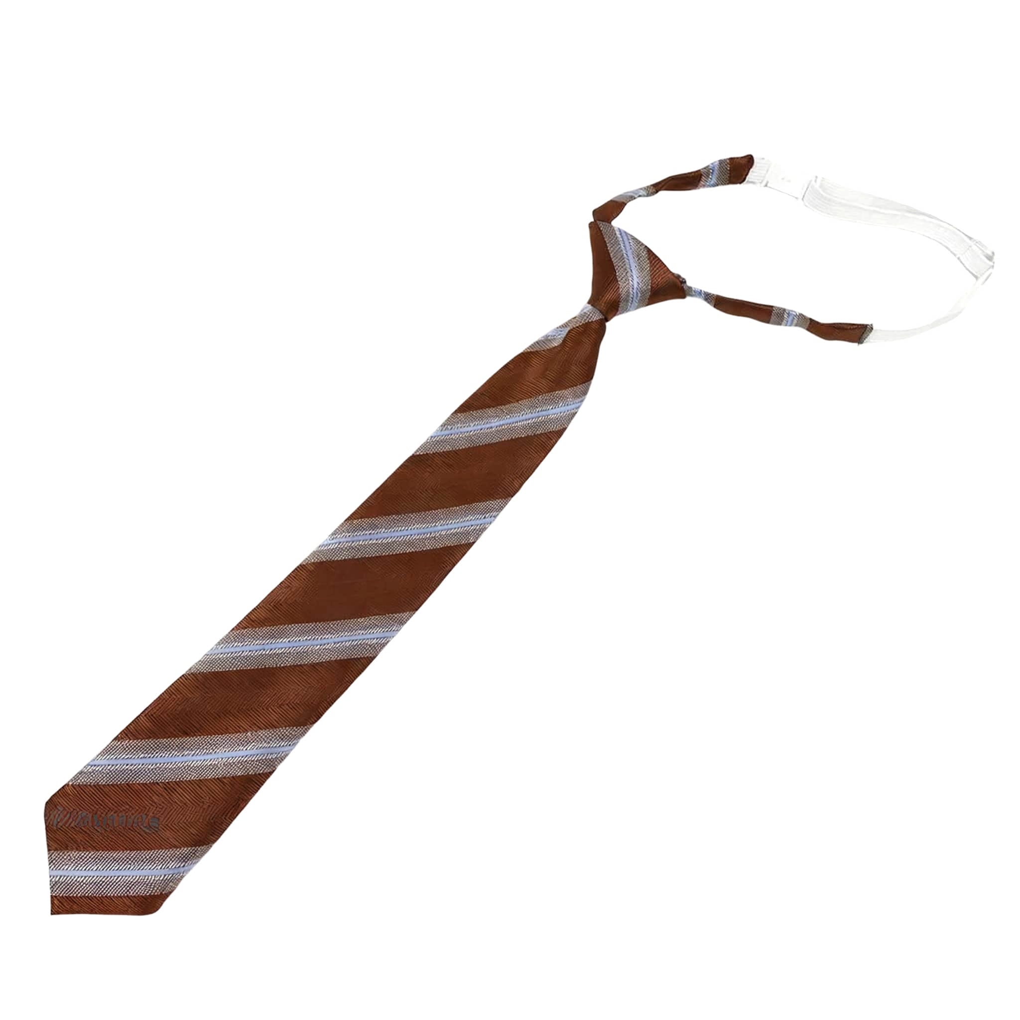 Brown Blue Striped Necktie