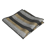 Black Gold Striped Pocket Square