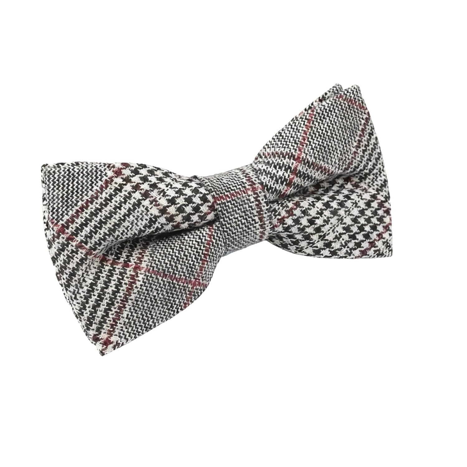 Gray With Red Plaid Bowtie