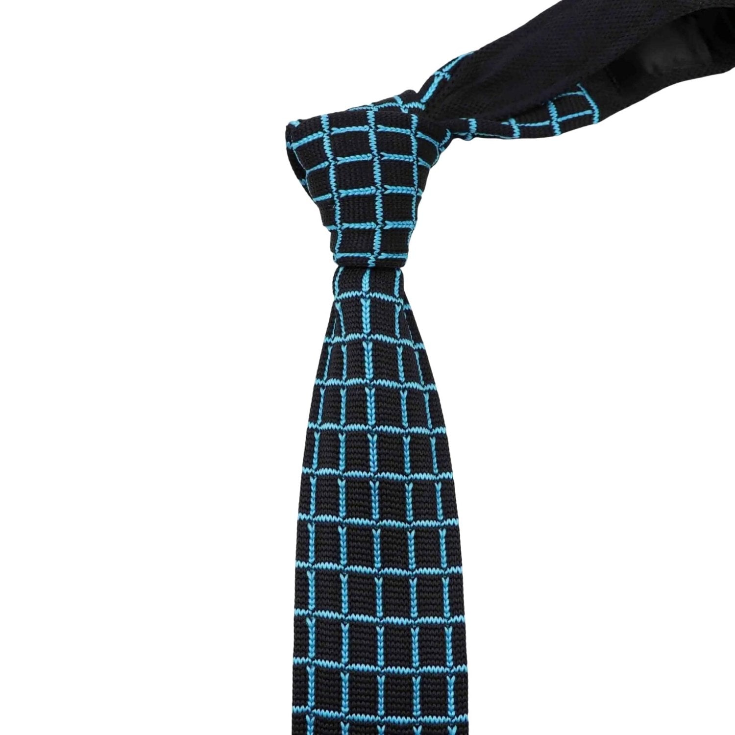 Black With Blue Grid Necktie
