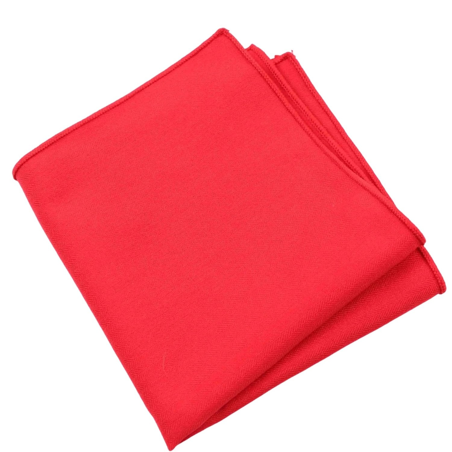 Red With Red Solid Pocket Square