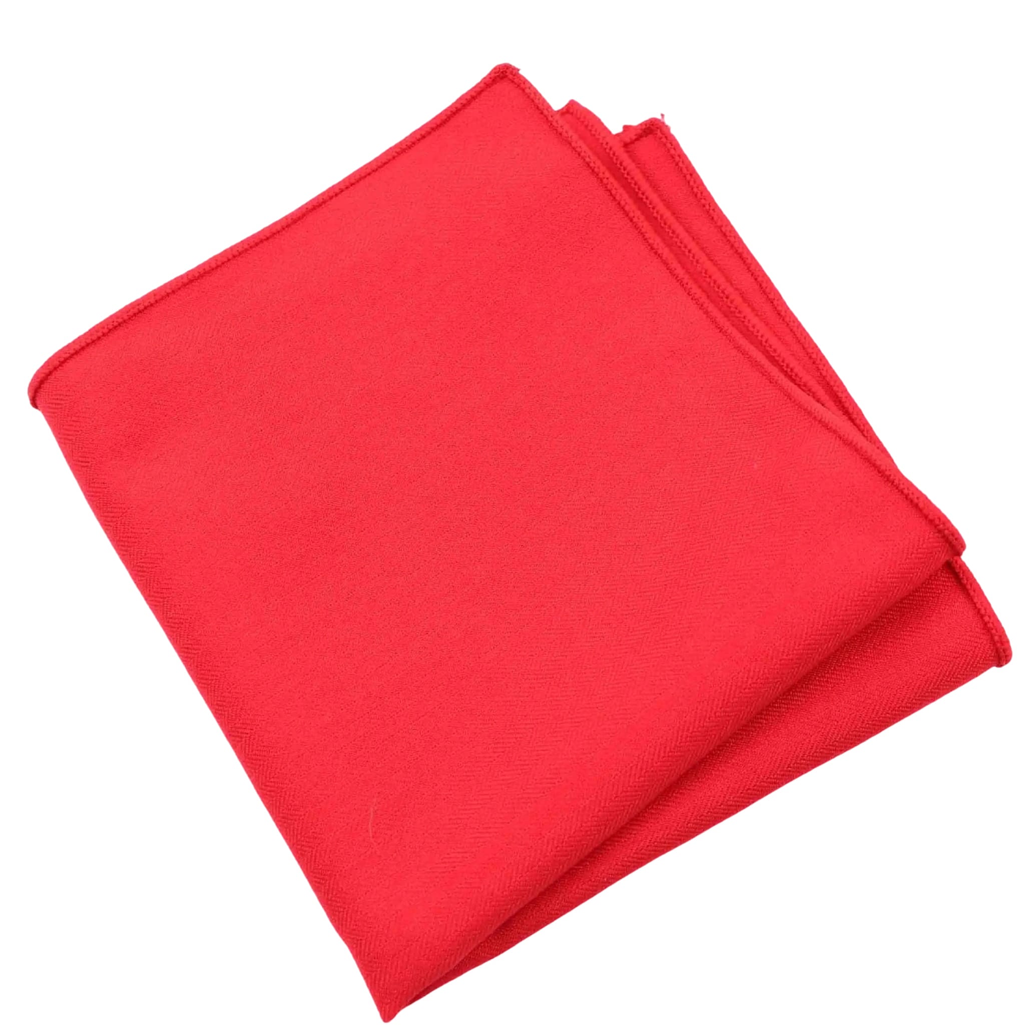 Red Herringbone Pocket Square