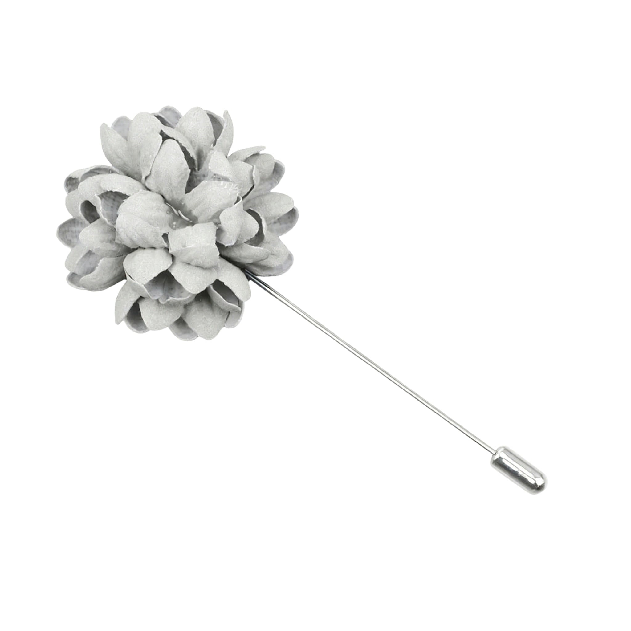 Black Gray Floral Lapel Pin