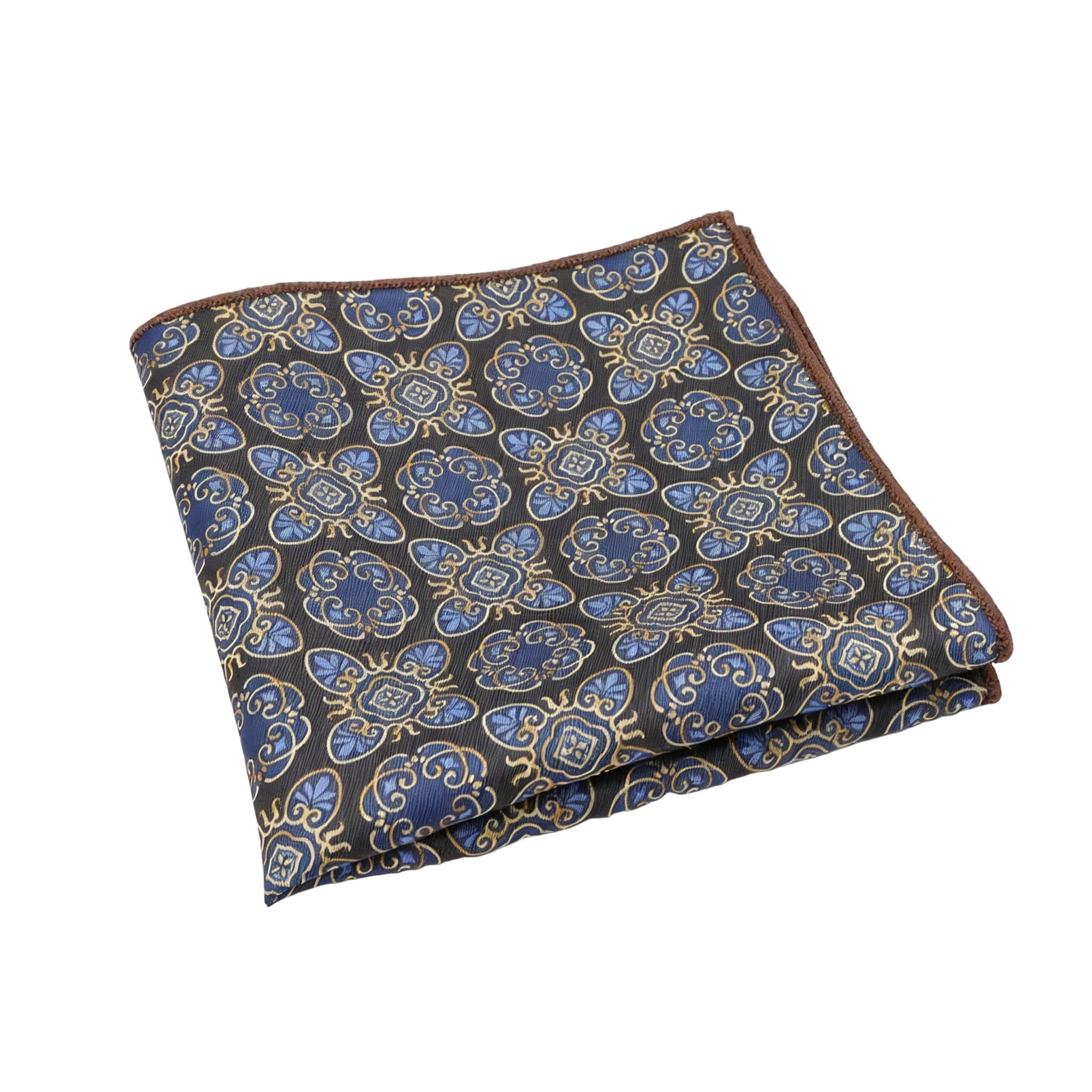 Charcoal Grey Lavender Geometric Floral Pocket Square