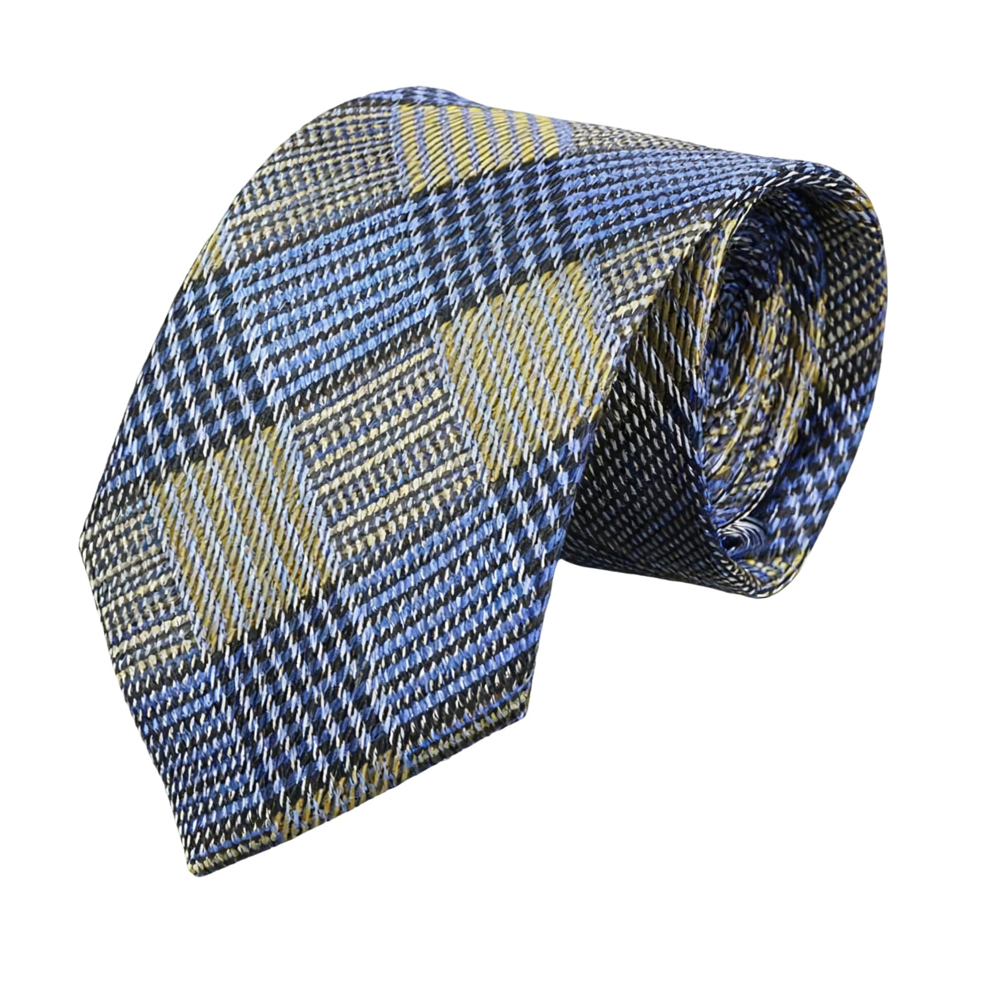Blue Yellow Plaid Necktie