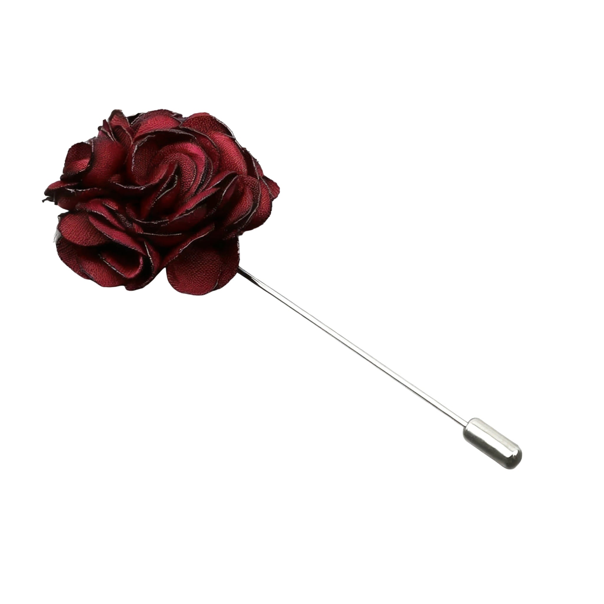 Maroon Maroon Floral Lapel Pin