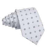 Light Gray Gray Floral Necktie