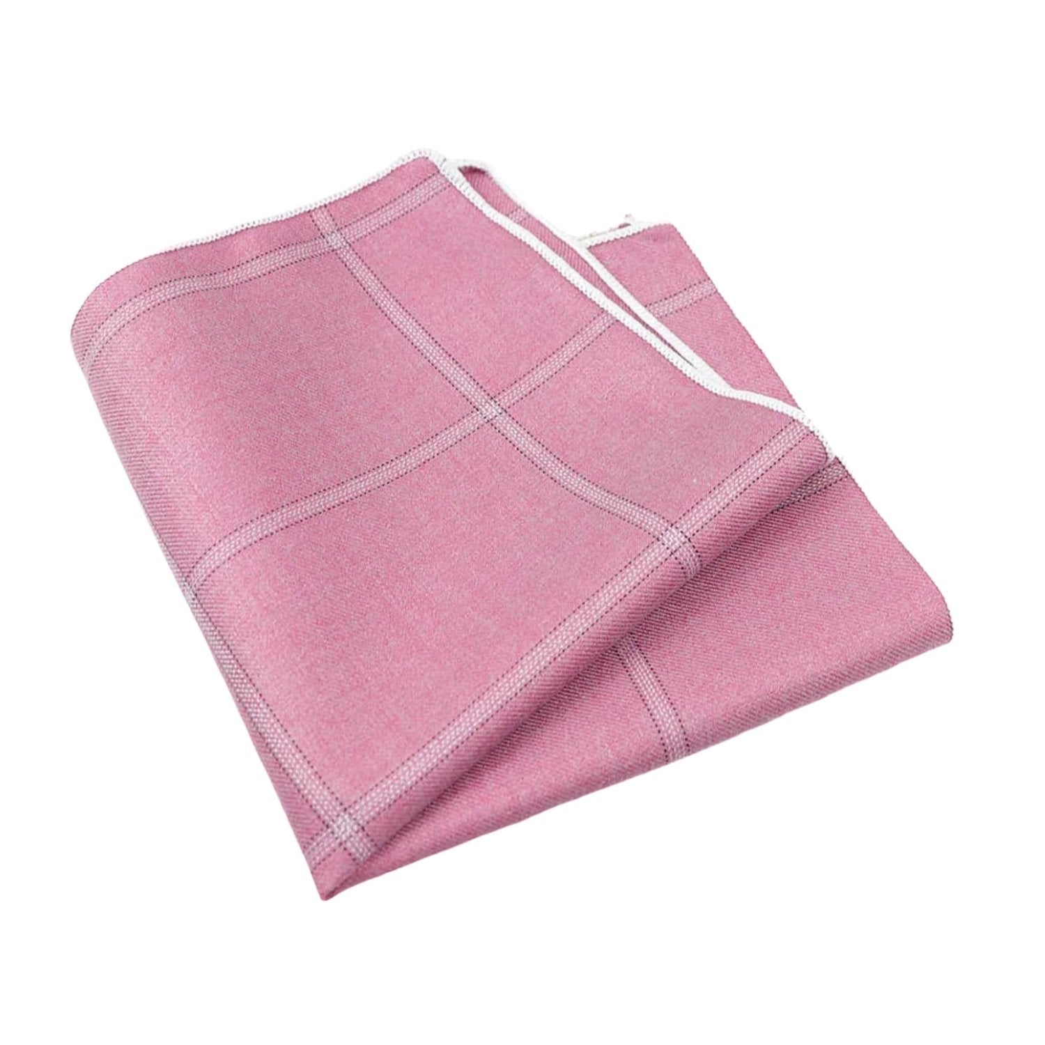 Pink With White Grid Pocket Square