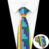 ZONFAZ Creative Imitation Silk Ties Men's Graffiti Necktie