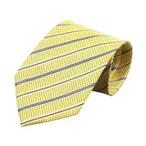 Yellow Navy Blue Striped Necktie