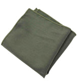 Dark Green Herringbone Pocket Square