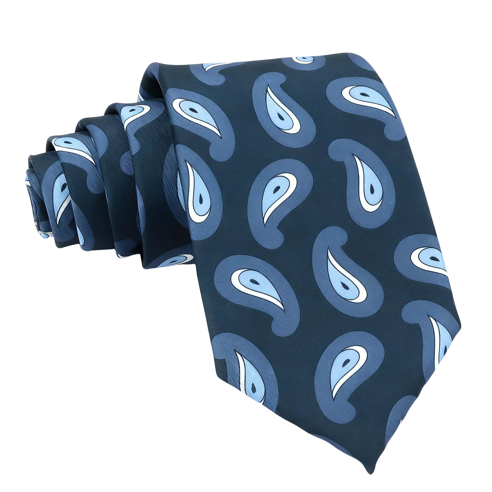 Teal Blue Paisley Necktie