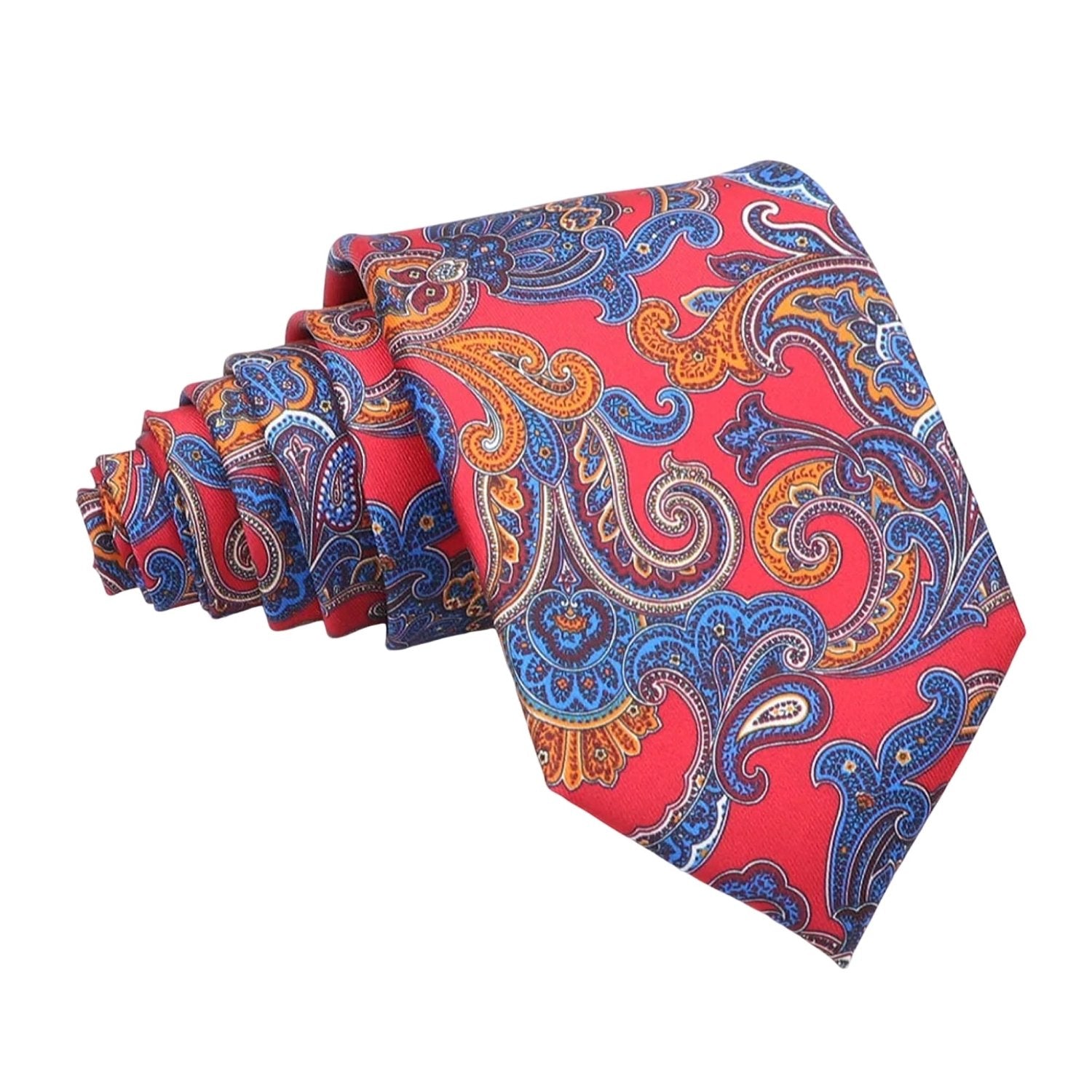 Red With Blue And Orange Paisley Necktie