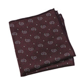 Burgundy Grey Paisley Pocket Square