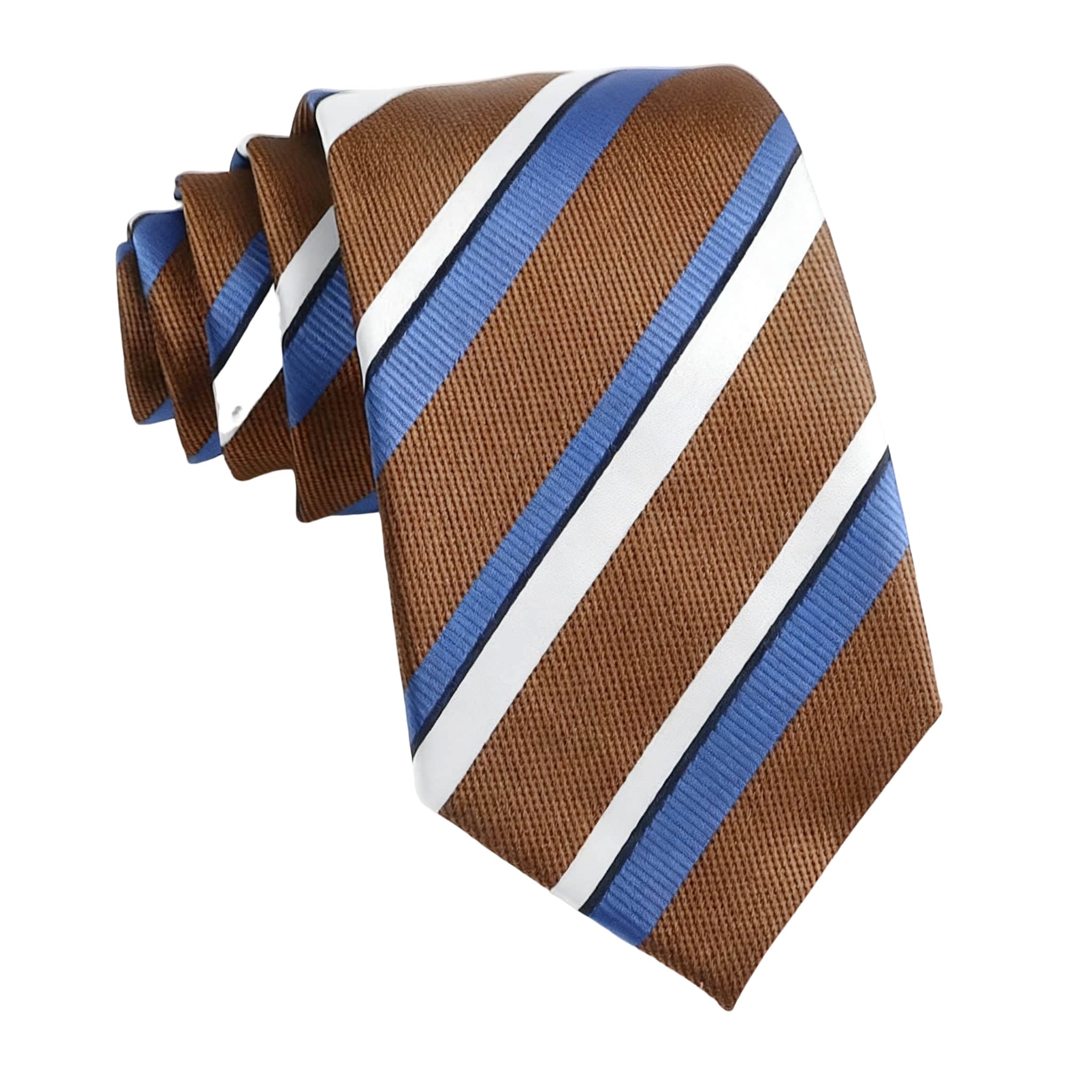 Brown Blue Striped Necktie